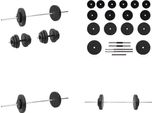 Vidaxl Bilanciere E Manubri Con Pesi 60 Kg - Bilanciere Con Pesi - Bilanciere Con Pesi - Set Di Bilancieri - Attrezzatura Per L'allenamento Fitness