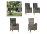 Vidaxl Sedie Da Giardino 2 Pz. Poly Rattan Grigio - Sedia Da Esterno - Sedie Da Esterno - Sedia Da Giardino - Sedie Da Giardino