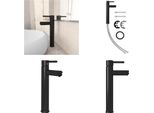 Vidaxl Miscelatore Per Bagno Nero 12X30 Cm - Miscelatore Per Lavabo - Rubinetti Per Lavabo - Rubinetto Per Acqua - Rubinetti