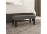 The Living Store Panca Grigio Scuro 70X30X30 Cm In Velluto