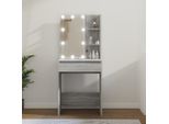 The Living Store Comodino Con Led Grigio Sonoma 60X40X140 Cm