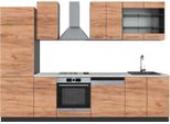 Vicco Cucina Componibile Fame-Line, 300 Cm , Pt Marmo, Quercia Dorata/Antracite