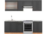 Vicco Cucina Componibile Fame-Line, 240 Cm , Pt Marmo, Antracite Country House/Oro Kraft Oak