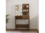 The Living Store Comodino Con Led In Rovere Marrone 74,5X40X141 Cm