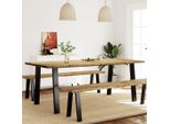 The Living Store Tavolo Da Pranzo 200X90X75 Cm In Legno Massiccio Di Acacia
