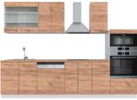 Vicco Cucina Componibile Fame-Line, 300 Cm Con Armadio Alto, Pt Rovere, Quercia Dorata/Bianco