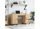 The Living Store Scrivania Rovere Sonoma 140X50X75 Cm Materiale Legno