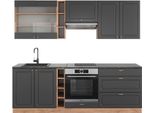 Vicco Cucina Componibile Fame-Line, 235 Cm , Pt Antracite, Antracite Country House/Oro Kraft Oak