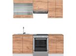 Vicco Cucina Componibile Fame-Line, 200 Cm , Pt Rovere, Quercia Dorata/Bianco