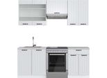 Vicco Cucina Componibile Fame-Line, 200 Cm , Pt Marmo, Casa Di Campagna Bianca/Bianco