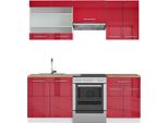 Vicco Cucina Componibile Fame-Line, 200 Cm , Pt Rovere, Bordeaux Lucido/Bianco