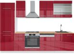 Vicco Cucina Componibile Fame-Line, 300 Cm , Pt Rovere, Bordeaux Lucido/Bianco