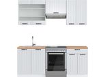 Vicco Cucina Componibile Fame-Line, 200 Cm , Pt Rovere, Casa Di Campagna Bianca/Bianco