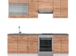 Vicco Cucina Componibile Fame-Line, 240 Cm , Pt Antracite, Quercia Dorata/Bianco