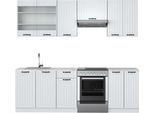 Vicco Cucina Componibile Fame-Line, 240 Cm , Pt Marmo, Casa Di Campagna Bianca/Bianco
