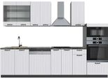 Vicco Cucina Componibile Fame-Line, 300 Cm Con Armadio Alto, Pt Antracite, Bianco Casa Di Campagna/Antracite