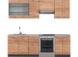 Vicco Cucina Componibile Fame-Line, 240 Cm , Pl Marmo, Quercia Dorata/Antracite/Antracite