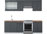 Vicco Cucina Componibile Fame-Line, 240 Cm , Pt Rovere, Antracite Casa Di Campagna/Bianco