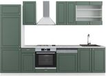 Vicco Cucina Componibile Fame-Line, 300 Cm , Pt Marmo, Verde-Oro Country House/Bianco