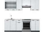 Vicco Cucina Componibile Fame-Line, 240 Cm , Pt Marmo, Bianco Casa Di Campagna/Antracite
