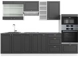 Vicco Cucina Componibile Fame-Line, 280 Cm , Pt Antracite, Antracite-Oro/Bianco
