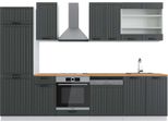 Vicco Cucina Componibile Fame-Line, 300 Cm , Pt Rovere, Antracite Casa Di Campagna/Bianco