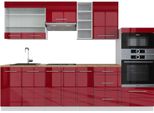 Vicco Cucina Componibile Fame-Line, 280 Cm , Pt Rovere, Bordeaux Lucido/Bianco