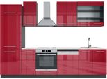 Vicco Cucina Componibile Fame-Line, 300 Cm , Pt Marmo, Bordeaux Lucido/Antracite