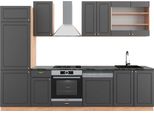 Vicco Cucina Componibile Fame-Line, 300 Cm , Pt Antracite, Antracite Country House/Oro Kraft Oak