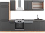 Vicco Cucina Componibile Fame-Line, 300 Cm , Pt Marmo, Antracite Country House/Oro Kraft Oak