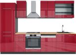 Vicco Cucina Componibile Fame-Line, 300 Cm , Pt Rovere, Bordeaux Lucido/Antracite