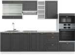 Vicco Cucina Componibile Fame-Line, 280 Cm , Pt Marmo, Antracite-Oro/Bianco