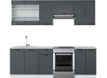 Vicco Cucina Componibile Fame-Line, 240 Cm , Pt Marmo, Antracite Casa Di Campagna/Bianco