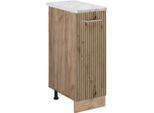 Vicco Armadio Cucina Dispensa Alto R-Line, 30 Cm Pl Marmo, Rovere Artigianale/Quercia Dorata