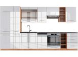 Vicco Cucina Componibile Fame-Line, 355 Cm , Pt Antracite, Bianco Lucido/Oro Power Oak/Quercia Dorata