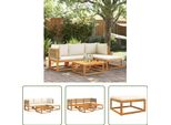 The Living Store Set Di Divani Da Giardino 5 Pezzi Con Cuscini In Legno Massiccio Di Acacia