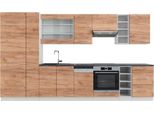 Vicco Cucina Componibile Fame-Line, 355 Cm , Pt Antracite, Quercia Dorata/Bianco/Bianco