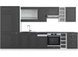 Vicco Cucina Componibile Fame-Line, 355 Cm , Pt Antracite, Antracite-Oro/Bianco/Bianco