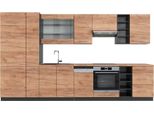 Vicco Cucina Componibile Fame-Line, 355 Cm , Pt Rovere, Quercia Dorata/Antracite/Antracite