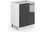 Vicco Mobiletto Base Cucina Fame-Line, 60 Cm Senza Piano Di Lavoro, Antracite Lucido/Bianco