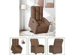 The Living Store Poltrona Relax Con Supporto In Tessuto Marrone