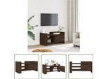 The Living Store Mobile Tv Marrone Effetto Rovere 80X35X40 Cm Materiale Legno