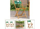 The Living Store Sedie Da Bistrot 2 Pz. Legno Massiccio Di Acacia E Tessuto Con Motivo A Foglie