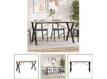The Living Store Tavolo Da Pranzo Con Struttura A Y 160X80X75 Cm In Pino Massiccio E Ghisa