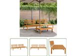 The Living Store Divano Da Centro Giardino In Pallet 2 Pz. Legno Massiccio Di Acacia