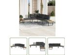 The Living Store Divano Da Giardino A L Con Cuscini In Poly Rattan Grigio E Acacia