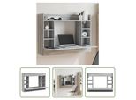 The Living Store Scrivania A Muro Grey Sonoma 105X48X75 Cm Materiale Legno