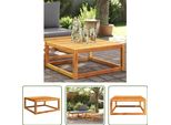 The Living Store Tavolo Da Giardino 65X65X29 Cm In Legno Massiccio Di Acacia