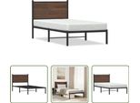 The Living Store Struttura Letto Con Testata In Metallo Effetto Rovere Marrone 90X190 Cm