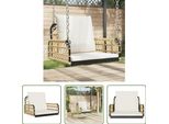 The Living Store Sedia Sospesa Con Cuscino 63X58X39 Cm In Poly Rattan E Acciaio